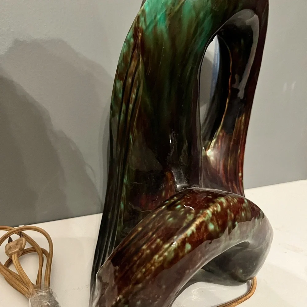 vintage mid century modern Drip Glaze Lamp Funky Abstract